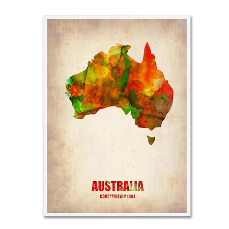 Naxart 'Australia Watercolor Map' Canvas Art,24x32